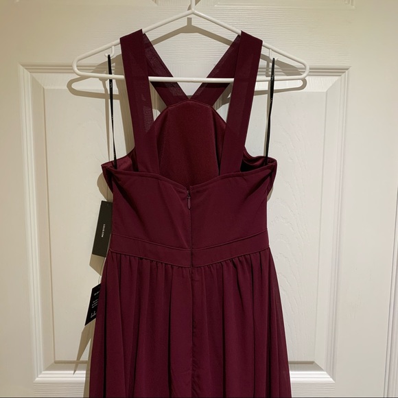 NWT Lulus Air of Romance Burgundy Maxi Dress - Picture 5 of 7